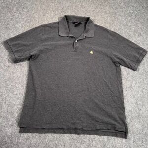 Brooks Brothers Gray Performance Knit‎ Short Sleeve Polo Shirt Men's Size XL